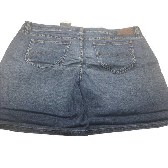 Lee Women's 20M Midrise Regular Fit Liberty Short Blue Denim Jean New With Tags - Picture 2 of 12